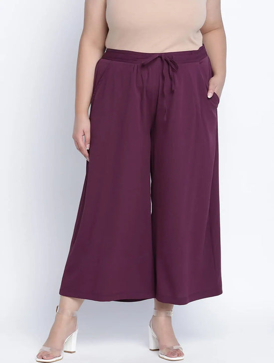 Windzour Soild Wine Plus Size Elasticated Pant