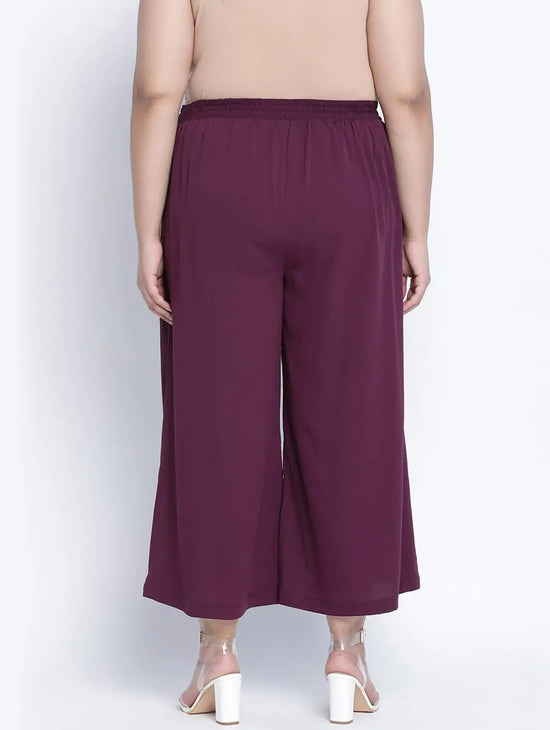 Windzour Soild Wine Plus Size Elasticated Pant