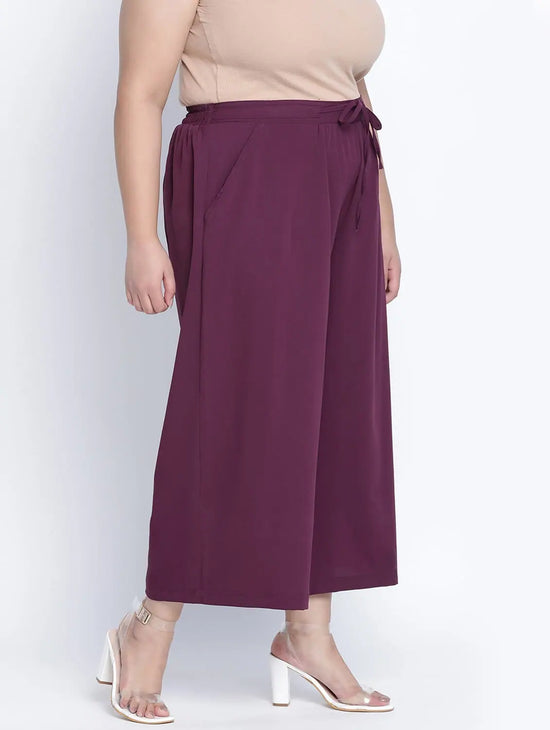 Windzour Soild Wine Plus Size Elasticated Pant