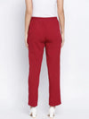 Zoric Solid Red Women Pant