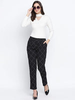 Blantic Black Zig Zag Print Women Casual Pant