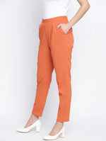 Ubanik Solid Brown Women Pants