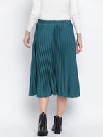 Sea Green Pleated Women Skirt