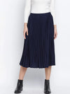 Blazed Blue Pleated Women Skirt