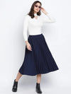 Blazed Blue Pleated Women Skirt