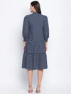 Spangle Blue Button Down Women Dress