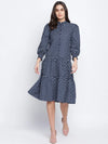 Spangle Blue Button Down Women Dress