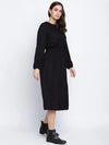 Rogger Black Smocked Up Women Dress