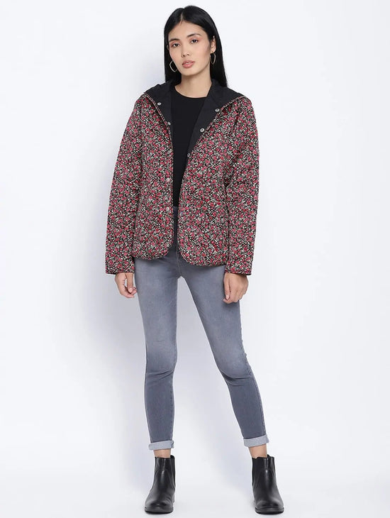 Women Printed Multi Collared Neck Full Sleeve Jacket