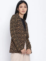 Pomp Brown Printed Women Blazer Jacket