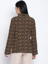 Pomp Brown Printed Women Blazer Jacket