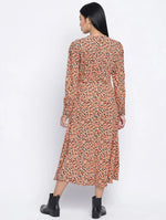 Gracious Orange Printed Casual Women Dress