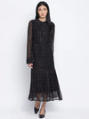 Sparkled Black Lurex Suited Casual Women Dress