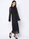 Sparkled Black Lurex Suited Casual Women Dress