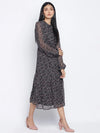 Flame Black Printed Causal Women Dress