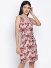 Shneey Pearl Floral Printed Women Casual Dress