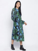 Winsomeness Tropical Print Casual Women Dress