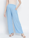 Blue Soft Heart Maternity Smocking Waist Pants