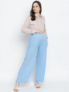 Blue Soft Heart Maternity Smocking Waist Pants