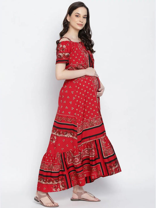 Glowing Radden Printed Elascticated Maternity Dress