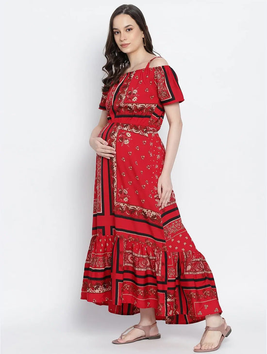 Glowing Radden Printed Elascticated Maternity Dress