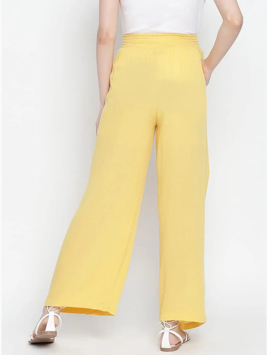 Daring Yellow Fallow Maternity Smocking Waist Pants