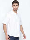 Chillin' In White Self-Dobby Men'S Shirt