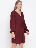 Wine-Coloured Tailored Lurex Stripe Dress