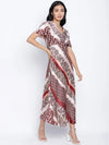 Saintly Pure Satin Print Women Dress