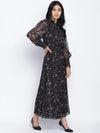 Sazzy Black Smocked Up Women Dress