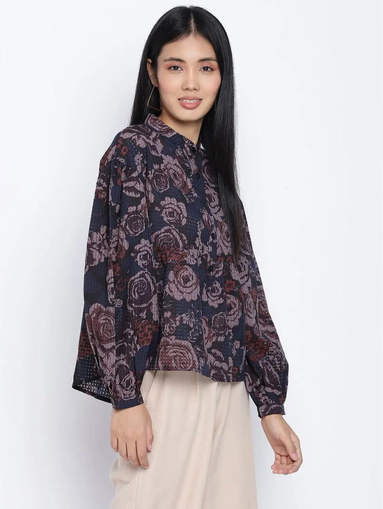 Aqose Black Printed Women Top