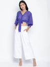 Oxolloxo Blanched White Soft Women Linen Blend Pants