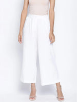 Oxolloxo Blanched White Soft Women Linen Blend Pants