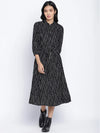 Flattered Black Button Down Women Dress