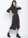 Flattered Black Button Down Women Dress