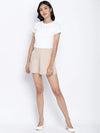 Gloden Blush Classy Women Linen Blend Shorts