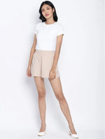 Gloden Blush Classy Women Linen Blend Shorts