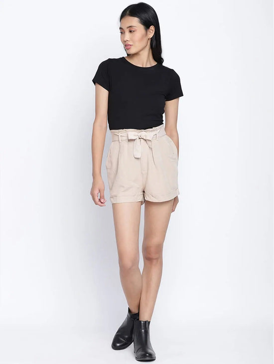 Cream Dream Trendy Women Linen Blend Shorts