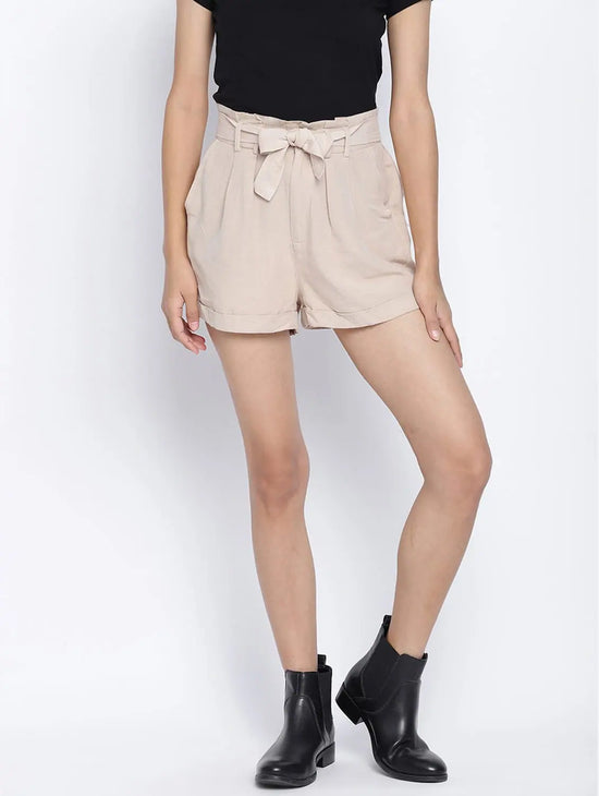 Cream Dream Trendy Women Linen Blend Shorts