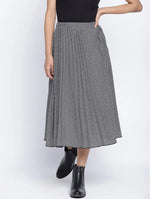 Pestal Grey Pleated Women Skirt