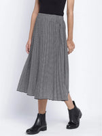 Pestal Grey Pleated Women Skirt