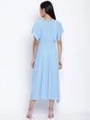 Ensholl Blubbee Blue Soild Women Dress