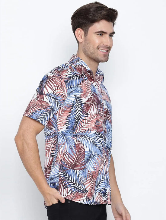 Modish Snazzy Tropical Printed Causal Men Shirt