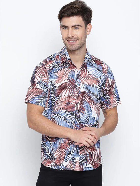 Modish Snazzy Tropical Printed Causal Men Shirt