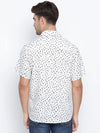 Eternal Milky White Printed Causal Men Shirt