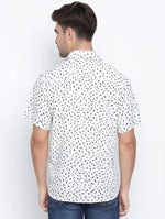 Eternal Milky White Printed Causal Men Shirt