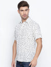 Eternal Milky White Printed Causal Men Shirt