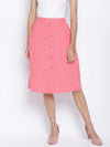 Vegas Pink Button Down Casual Women Skirt