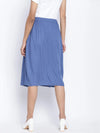 Dior Blue Soild Button Dowm Women Skirt