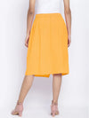 Sun Glaze Solid Button Down Women Skirt